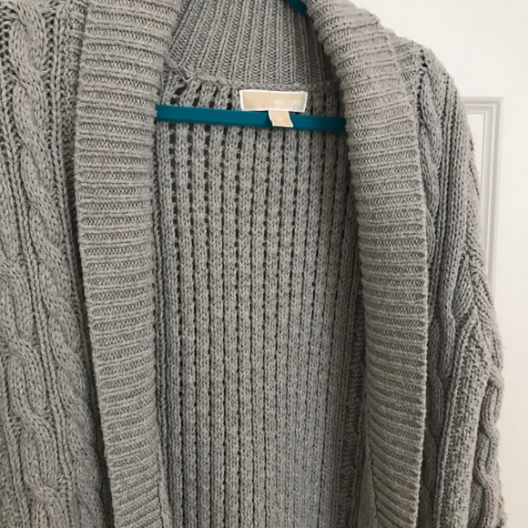 Michael Kors Gray Cable Knit Cardigan - Picture 6 of 8
